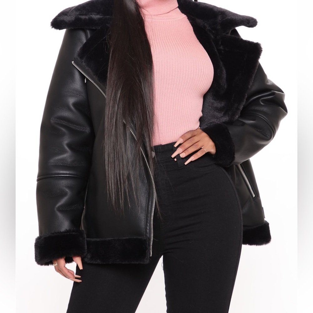 Faux leather jacket
